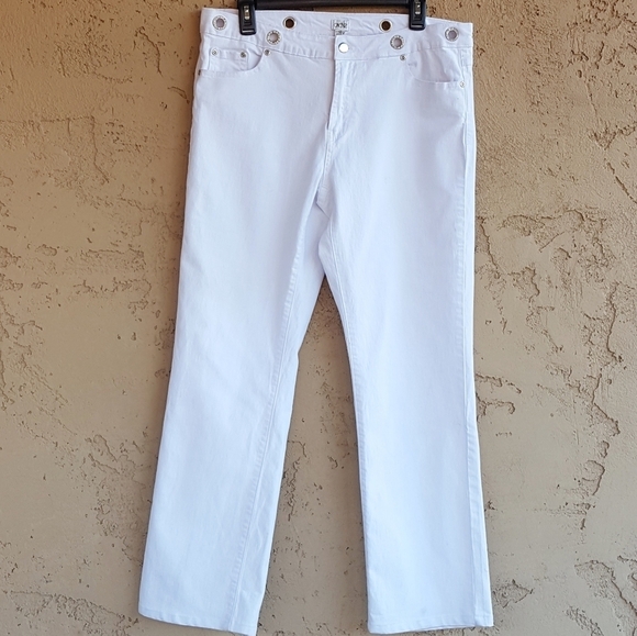 Cache' Vintage White Rhinestone Grommet Jeans - Picture 3 of 7